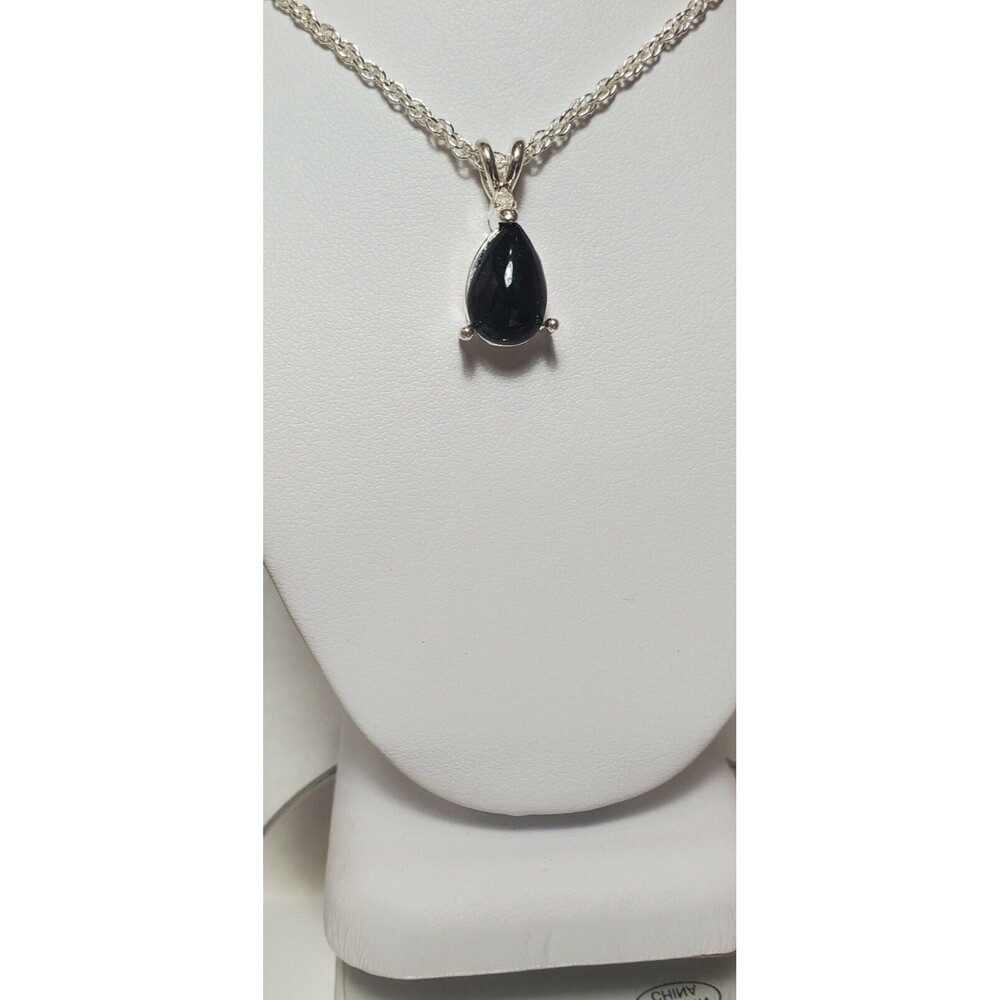 Natural Sapphire and Diamond Pendant Necklace with 18 Chain - Picture 8 of 8